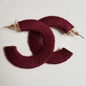 Thread Wrapped Hoop Earrings NWT